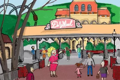 A man impersonating Dolly Parton at Dollywood.