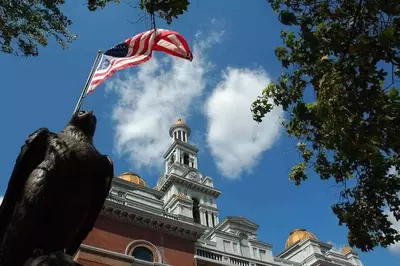 The Sevier County Courthouse in downtown Sevierville.