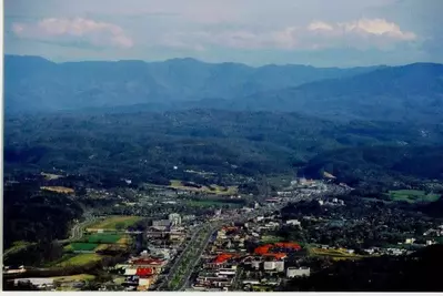 View of Pigeon Forge from the sky