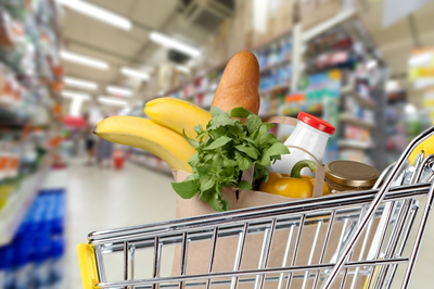 shopping cart in grocery store
