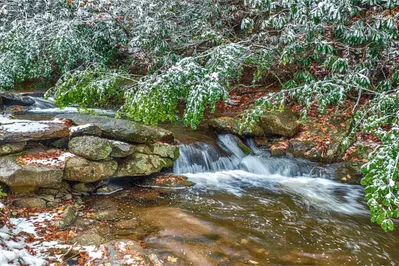 smoky mountain stream winter