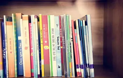 children's books in a library