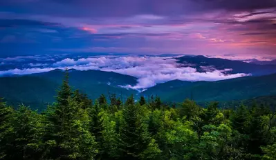 view of the smoky mountains from Clingmans Dome