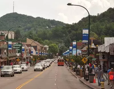 A busy day in downtown Gatlinburg.