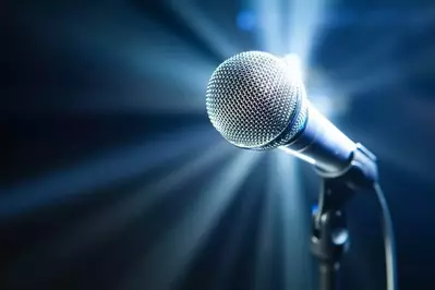 A microphone on stage.