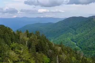 Magnificent mountain view near a Great Smoky Mountains National Park visitor center