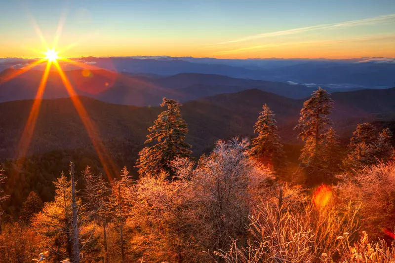 sunrise in the smokies