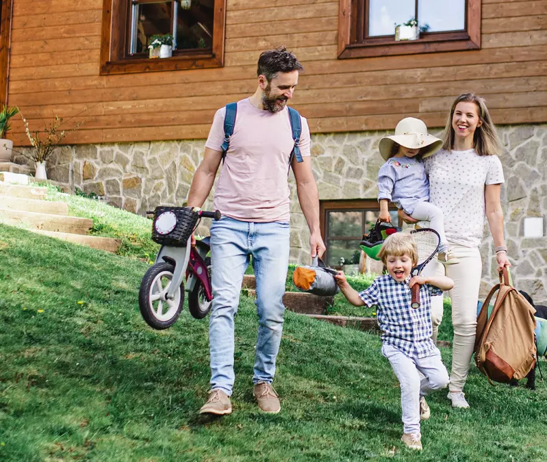 family ready for vacation