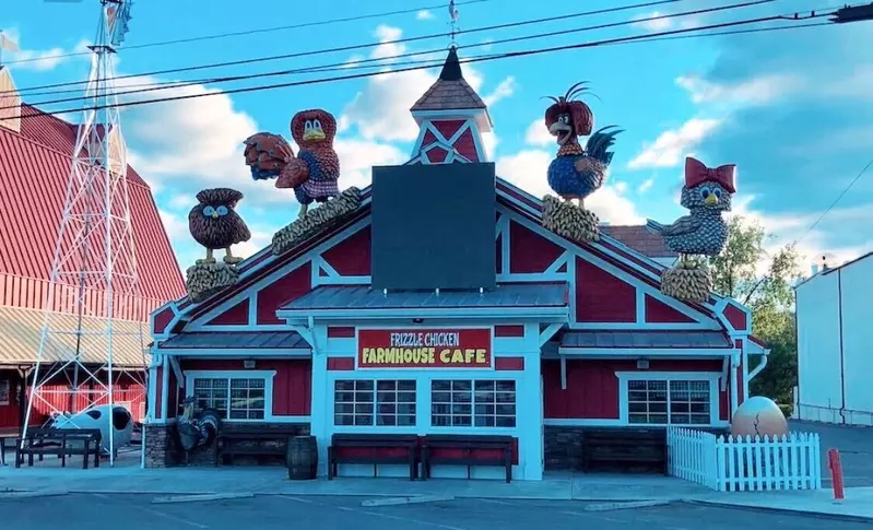 Frizzle Chicken Cafe is one of the most fun places to eat in Pigeon Forge
