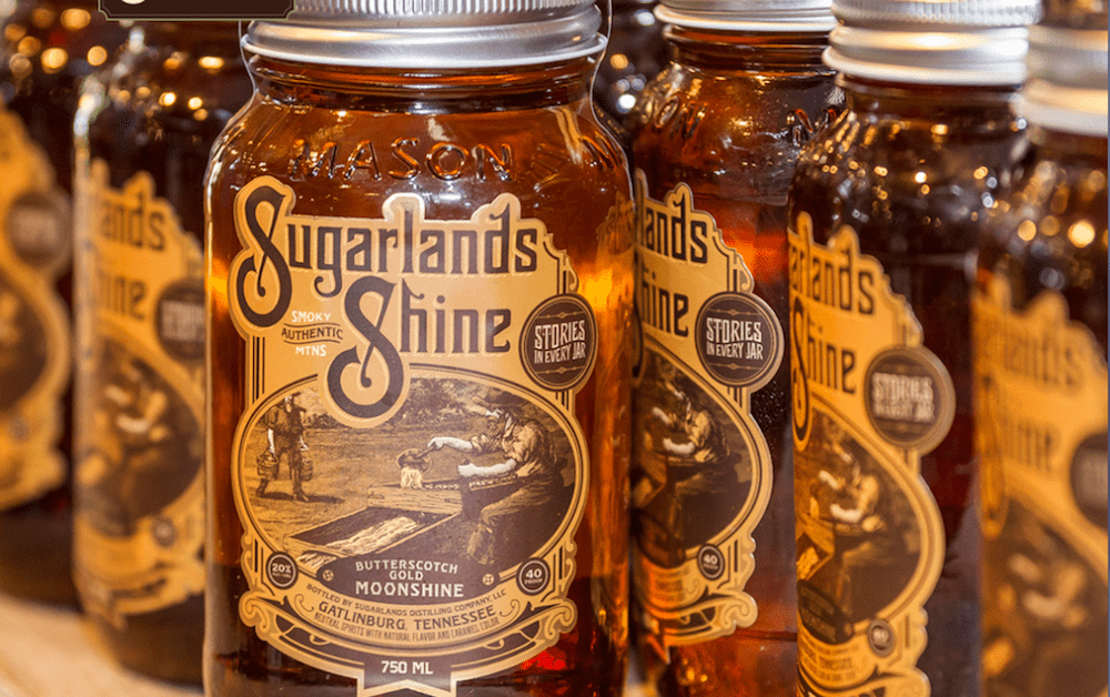 Moonshine jars at Sugarlands Distilling Company.