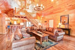 living room and kitchen in Big Bear Lodge