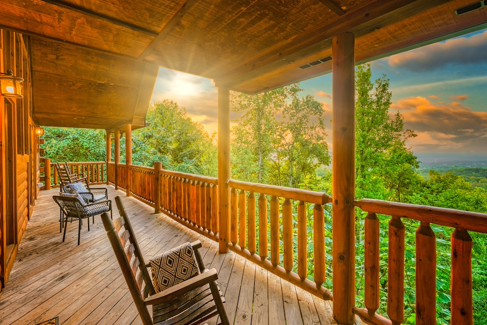 deck of Enchanted Dream cabin in Sevierville TN