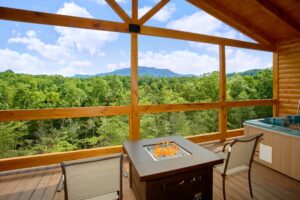 Fire pit at a Gatlinburg cabin