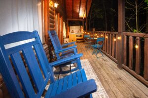 Enjoy a rocking session in the rocking chairs on the the back deck