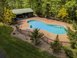 Fun in the sun at the resort pool in the summer