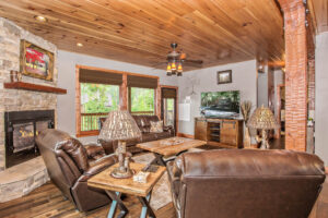 living room with fireplace