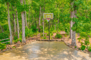 basketball goal in driveway