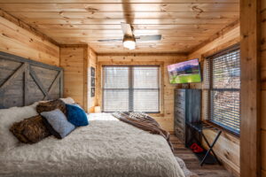 Downstairs bedroom with king bed